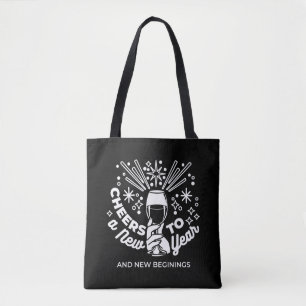 Celebrate New Beginnings Wine Glass Illustration 2 Tote Bag