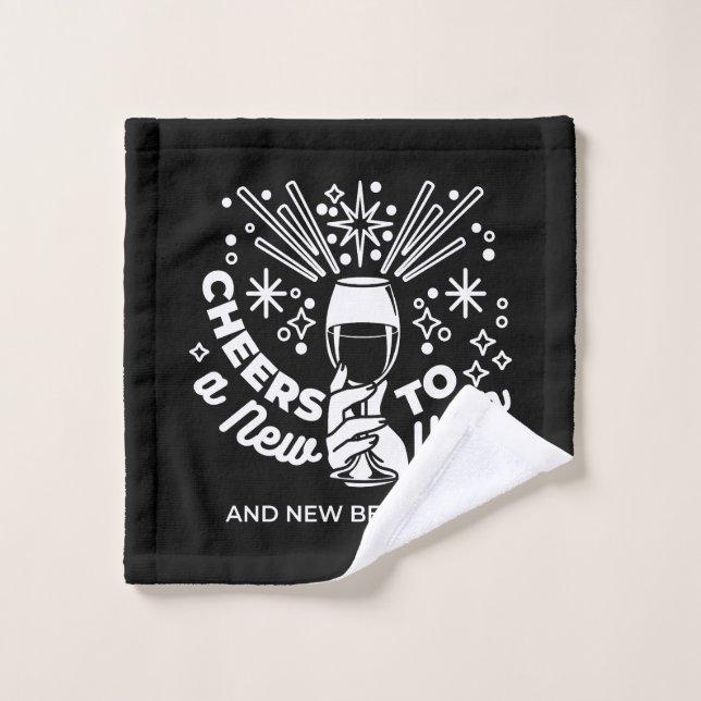 Celebrate New Beginnings Wine Glass Illustration 2 Wash Cloth (Wash Cloth)
