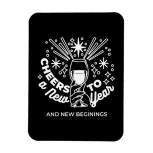 Celebrate New Beginnings Wine Glass Illustration Magnet