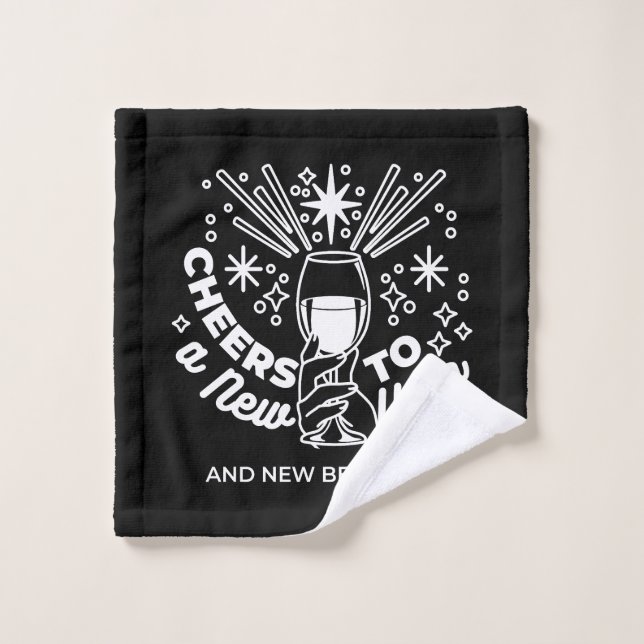 Celebrate New Beginnings Wine Glass Illustration Wash Cloth (Wash Cloth)