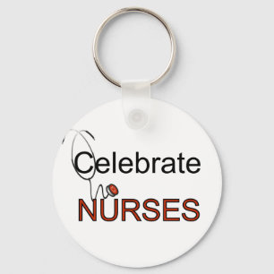 Celebrate Nurses T-shirts and Gifts Key Ring
