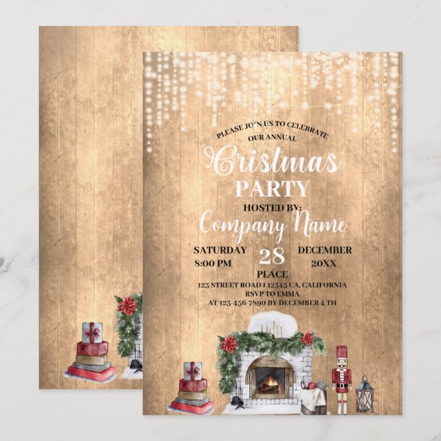 Celebrate our annual cristmas party with company invitation (Front/Back)