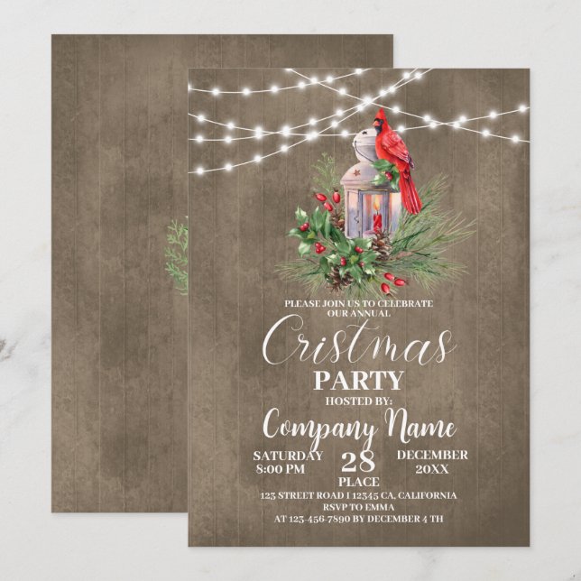Celebrate our annual cristmas party with company invitation (Front/Back)