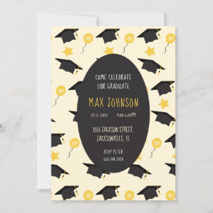 Celebrate Our Graduate Personalise Graduation Cap Invitation
