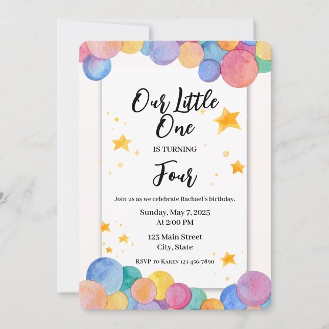 Celebrate Our Little One’s Birthday Party Invitation (Front)