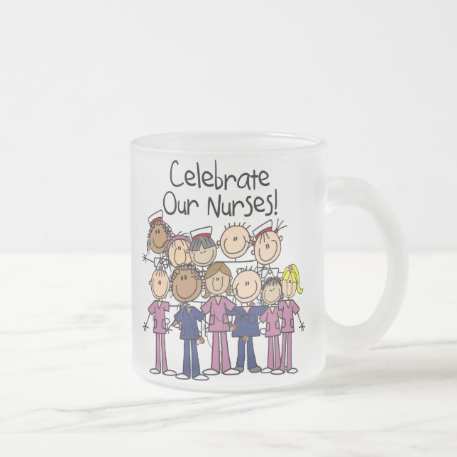 Celebrate Our Nurses Frosted Glass Coffee Mug (Right)