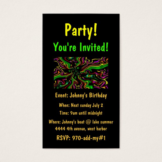Celebrate Party Invite Cards (Front)