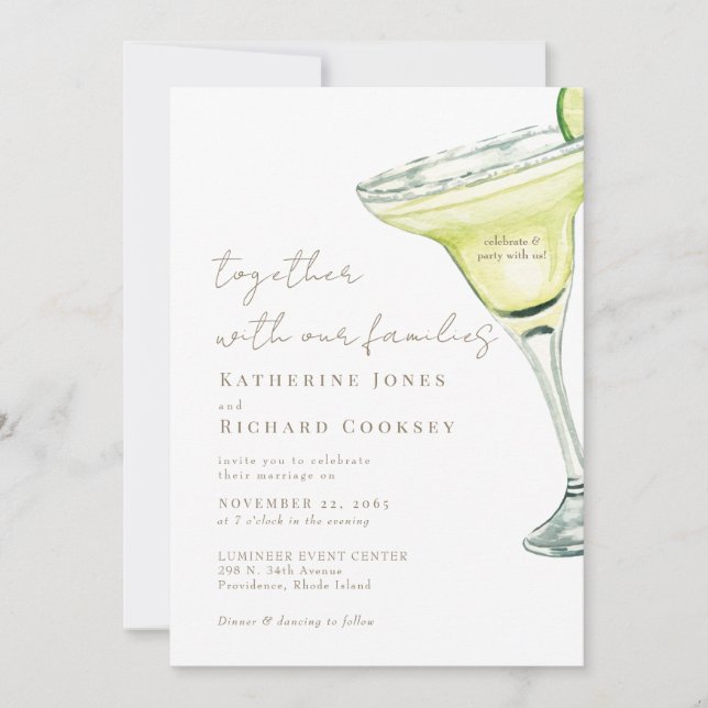 Celebrate & Party with Us Margarita Wedding Invitation (Front)