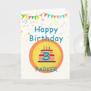 Celebrate! Personalised 3rd Birthday Card
