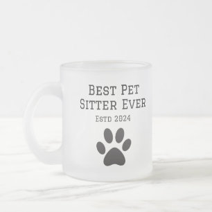 Celebrate Pet Caregivers Modern Typography Frosted Glass Coffee Mug