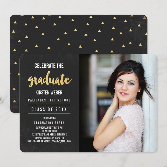 Celebrate | Photo Graduation Party Invitation (Front/Back)