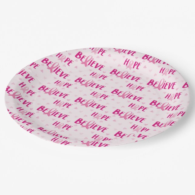 Celebrate pink event paper plate (Angled)