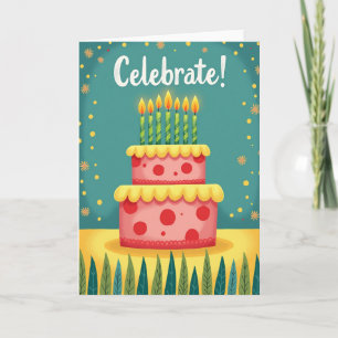Celebrate Polka Dot Cake Card