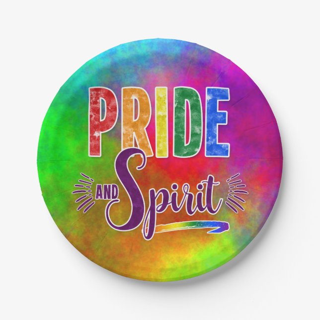 Celebrate Pride and Spirit in Rainbow Colours Pape Paper Plate (Front)