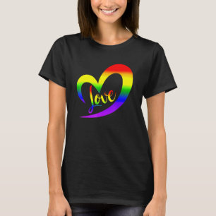 Celebrate Pride With Love Lgbt Pride Rainbow Half  T-Shirt