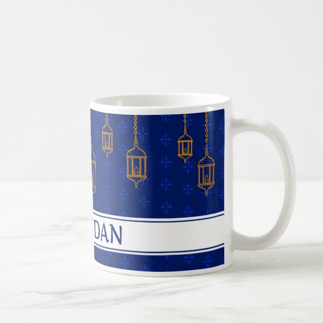 Celebrate Ramadan Kareem Blue White Coffee Mug (Right)