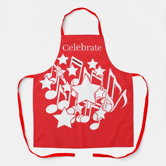 Celebrate Red Decorative Party  Apron (Front)