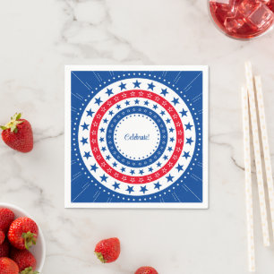 Celebrate Red, White, and Blue Stars Napkin