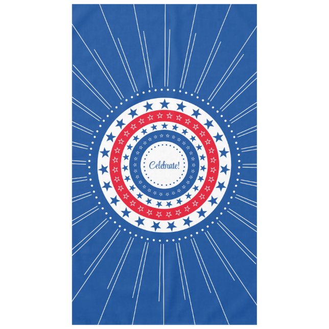 Celebrate Red, White, and Blue Stars Tablecloth (Front)