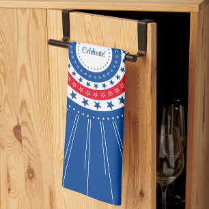 Celebrate Red, White, and Blue Stars Tea Towel