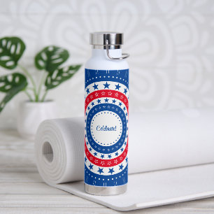 Celebrate Red, White, and Blue Stars Water Bottle