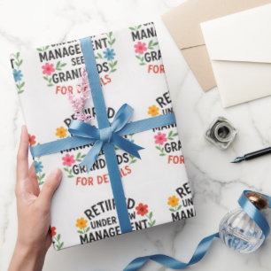 Celebrate Retirement Colourful Typography Humour Wrapping Paper