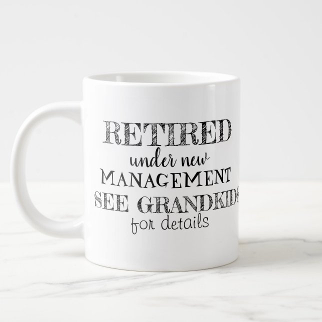 Celebrate Retirement Customisable Photo Gift  Large Coffee Mug (Left)