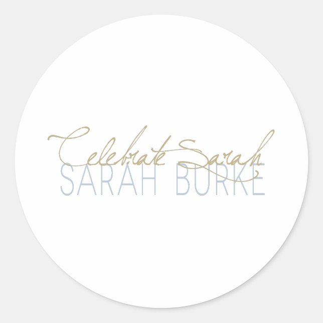 Celebrate Sarah Classic Round Sticker (Front)