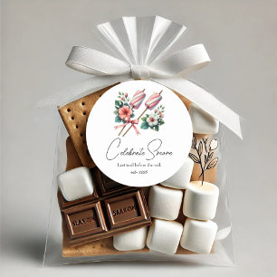 Celebrate S'mores Kit Camp Bride Bachelorette Classic Round Sticker