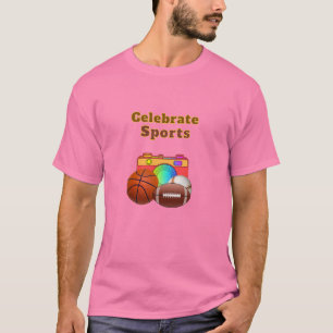 Celebrate Sports Bold Letter Pink T-Shirt