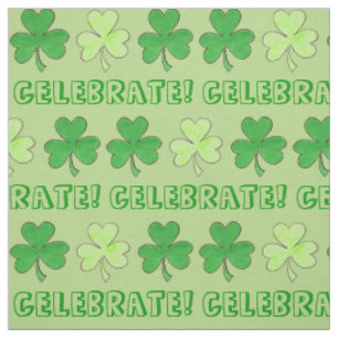 Celebrate St. Patrick's Day Green Shamrock Clover Fabric