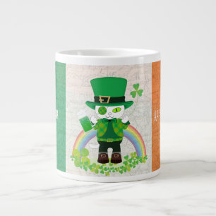 Celebrate St. Patrick's Day with a Lucky Cat Large Coffee Mug