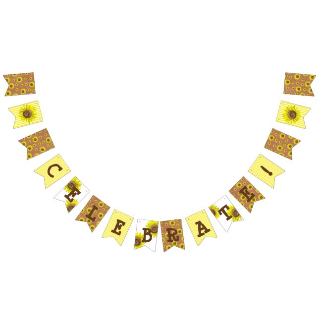 Celebrate Sunflower brown and yellow Party Banner (All)