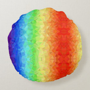 Celebrate sweetness and colour with this Rainbow Round Cushion