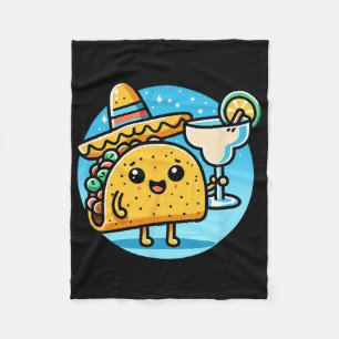 Celebrate Taco Margarita Festive Mexican Food Cinc Fleece Blanket