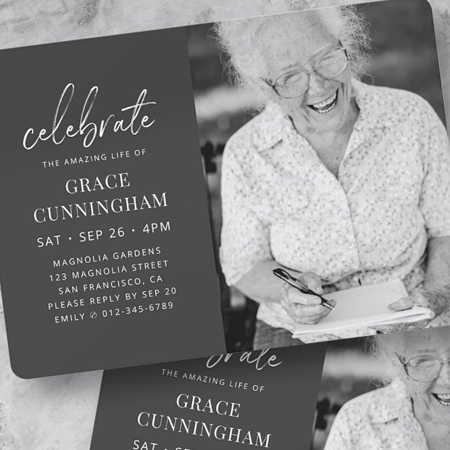 Celebrate the Amazing Life Modern Simple Photo Invitation (Creator Uploaded)