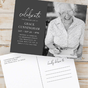Celebrate the Amazing Life Modern Simple Photo Invitation Postcard