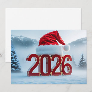 Celebrate the arrival of 2026 with festive winter holiday card
