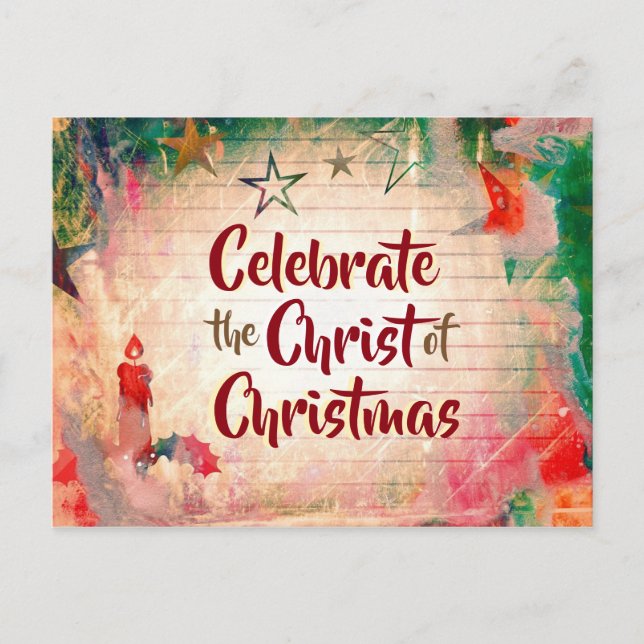 Celebrate the Christ of Christmas Holiday Postcard (Front)