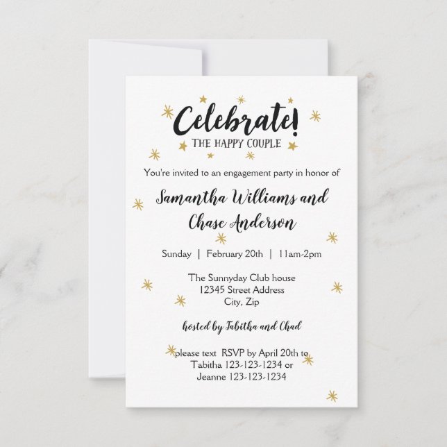 Celebrate the Couple - 3x5 Engagement Party Invite (Front)