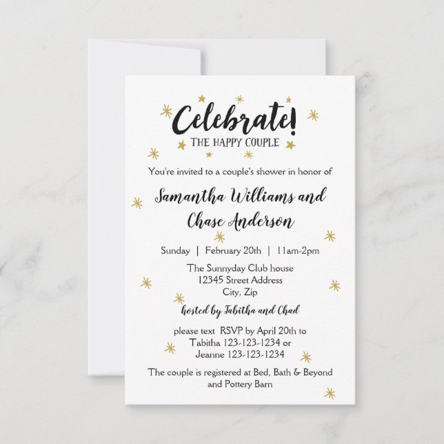Celebrate the Couple - 3x5 Shower Invitation (Front)