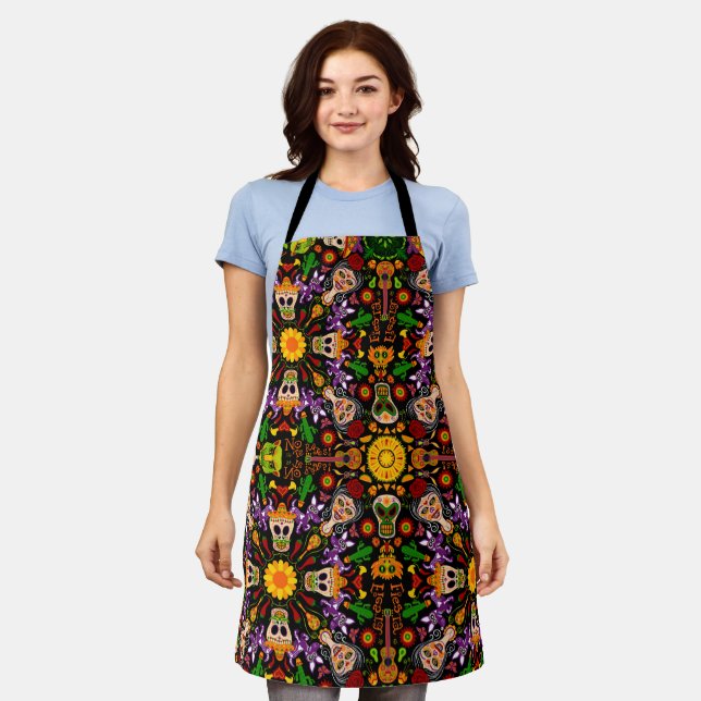 Celebrate the Day of the dead in Mexican style Apron (Worn)