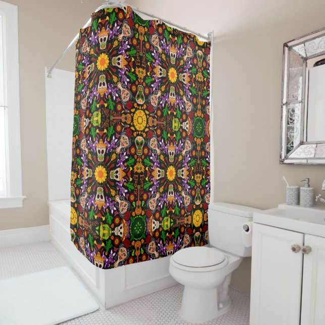 Celebrate the Day of the dead in Mexican style Shower Curtain (In Situ)