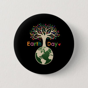 Celebrate The Day Of The Earth Colourful Tree - Da 6 Cm Round Badge