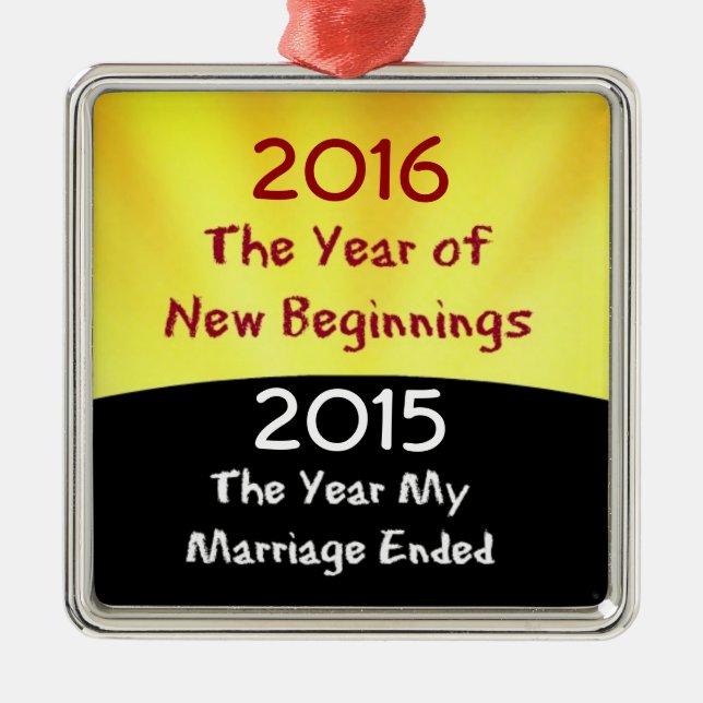 Celebrate the Divorce Metal Tree Decoration (Front)