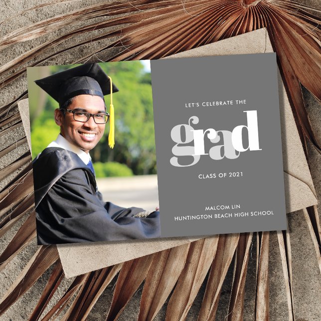Celebrate the Grad Photo Party Grey Announcement (Creator Uploaded)