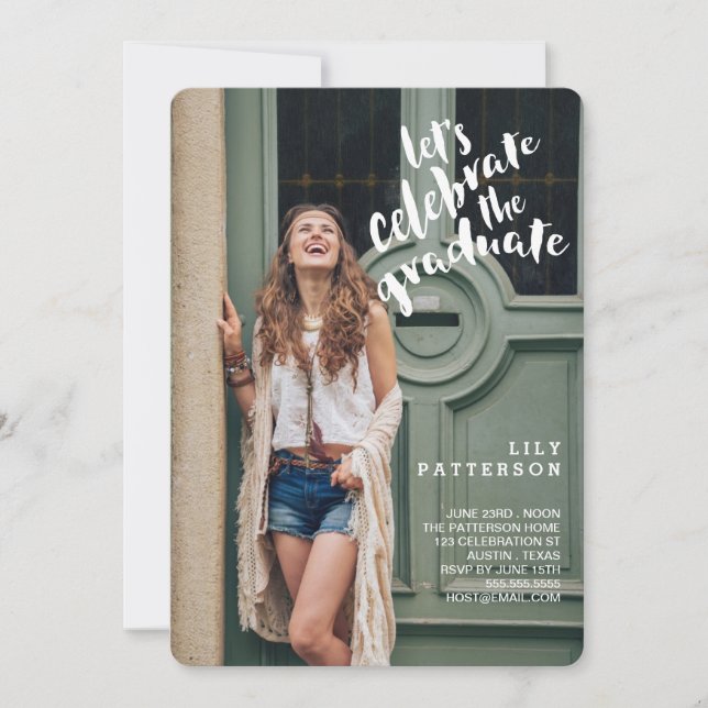 Celebrate the Graduate Graduation Party Invitation (Front)