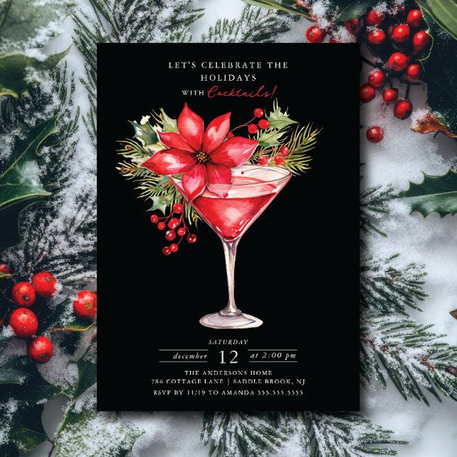 Celebrate the Holidays Christmas Cocktail Party Invitation (Creator Uploaded)