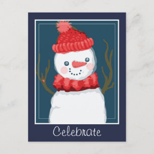 Celebrate the Holidays Snowman Postcard