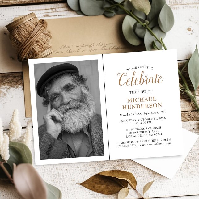 Celebrate The Life Of | Funeral Memorial Invitatio Invitation (Creator Uploaded)